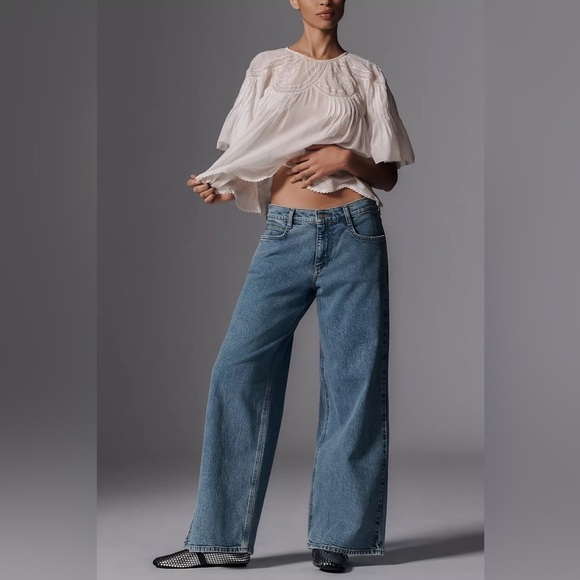 NWT Anthropologie Pilcro Low-Rise Wide-Leg Jeans $148 SIZE 30 petite ⛄️ - Picture 7 of 7